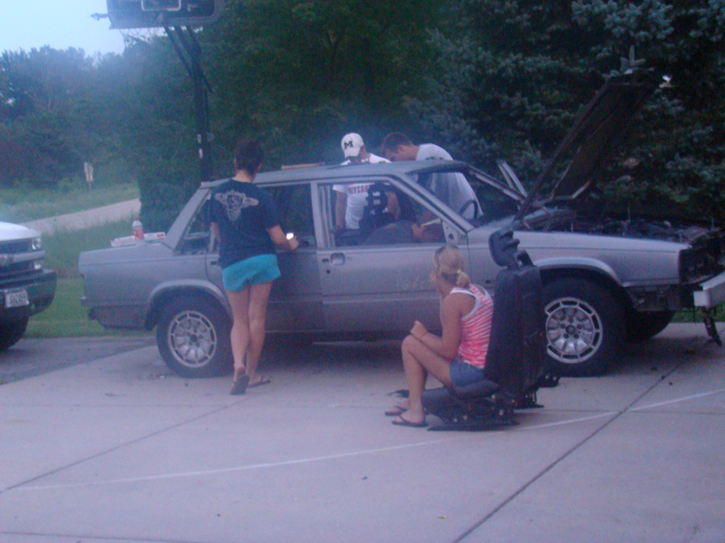 The crew hard at work. Mostly.